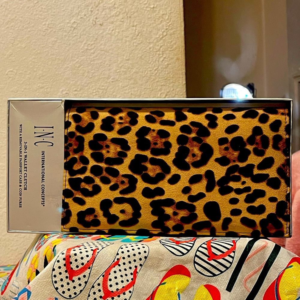 Inc 3 in 1 Wallet, leopard microsuede/Gold